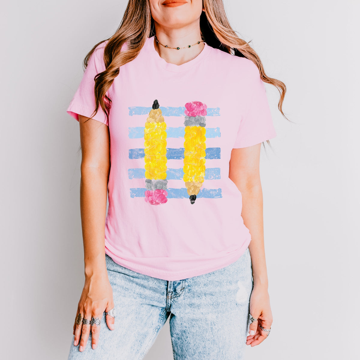 Pencil Stripes - Women's Short Sleeve Graphic T-Shirt
