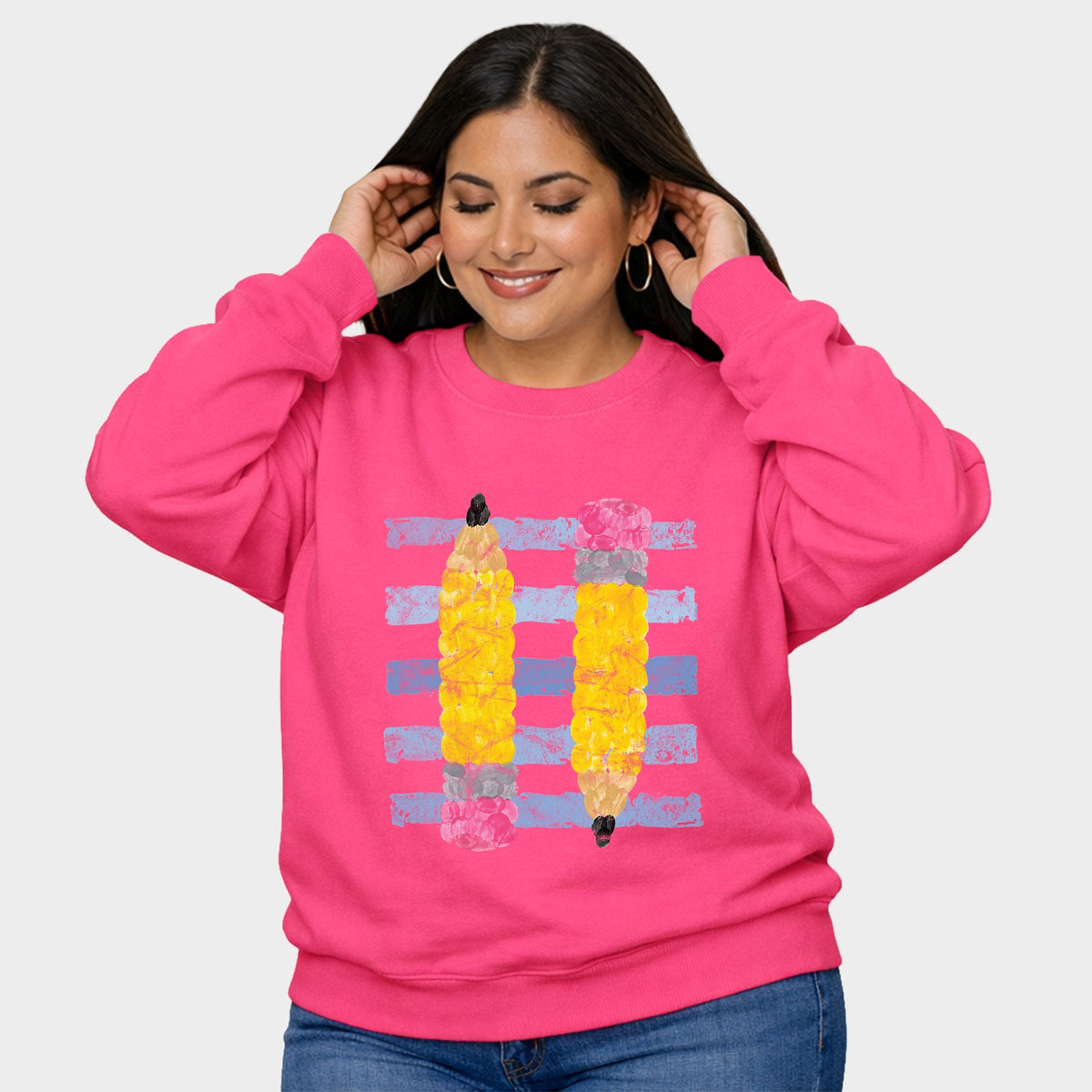 Pencil Stripes -  Women's Plus Sized Graphic Sweatshirt