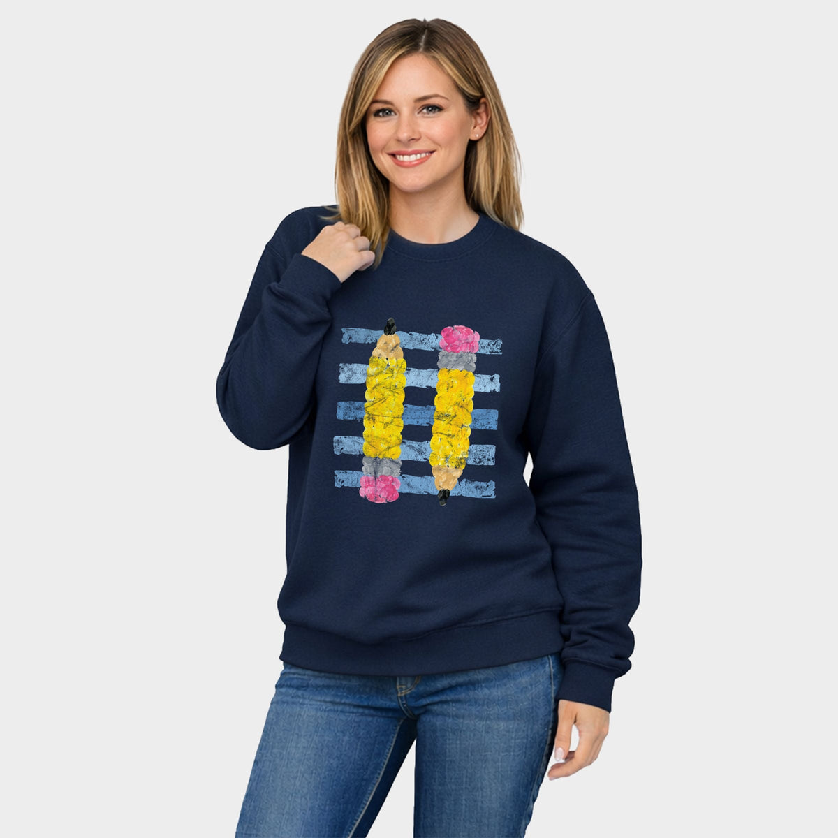 Pencil Stripes -  Women's Graphic Sweatshirt