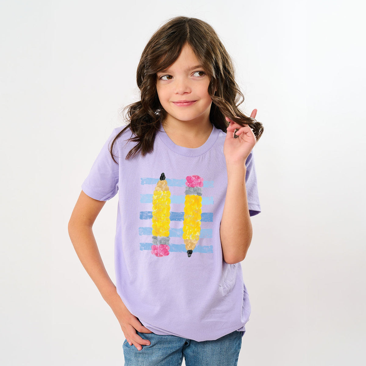Pencil Stripes - Youth Short Sleeve Graphic T-Shirt
