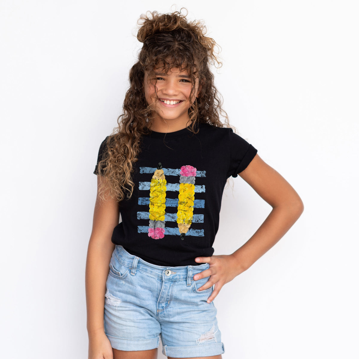 Pencil Stripes - Youth Short Sleeve Graphic T-Shirt