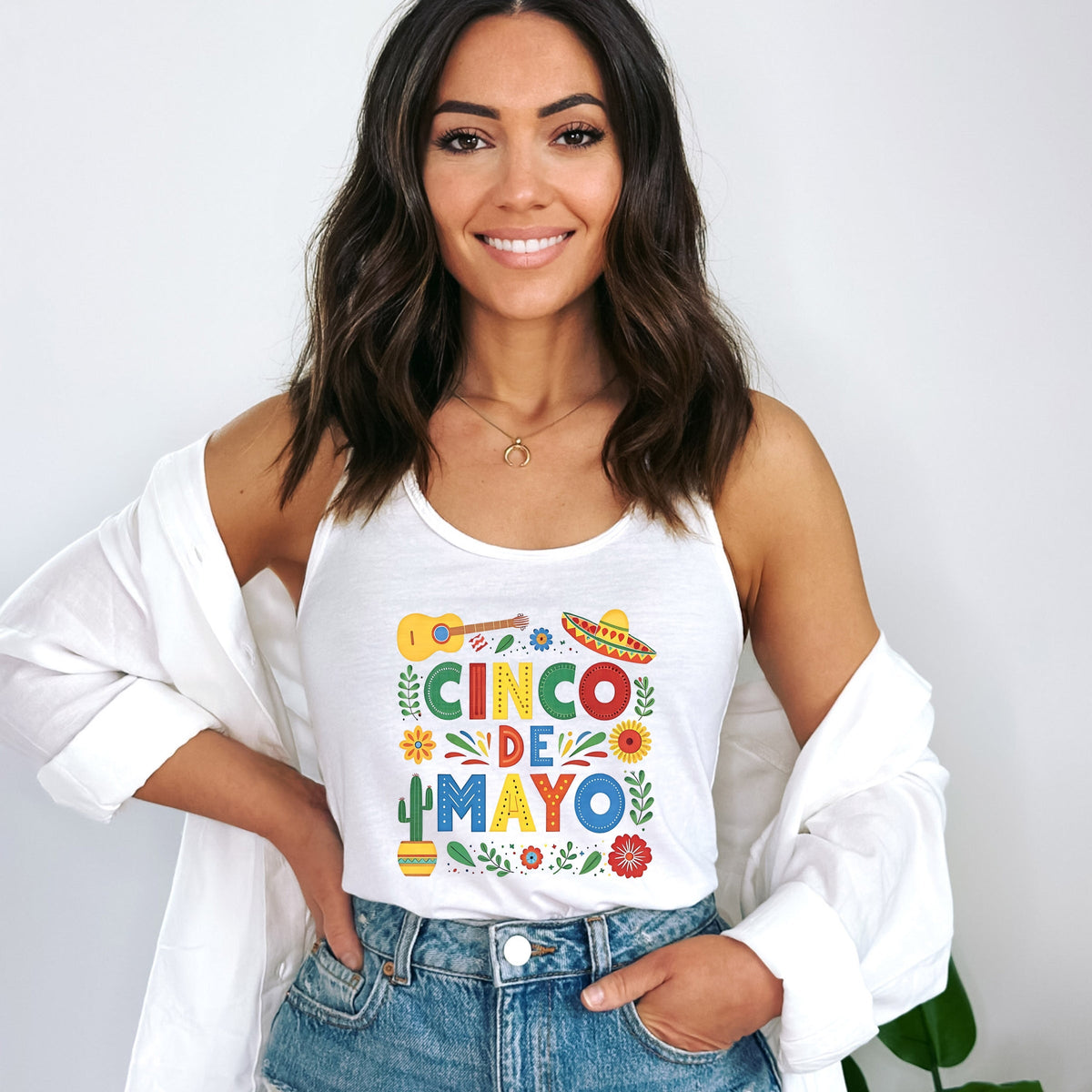 Cinco De Mayo Icons - Women's Graphic Racerback Tank Top