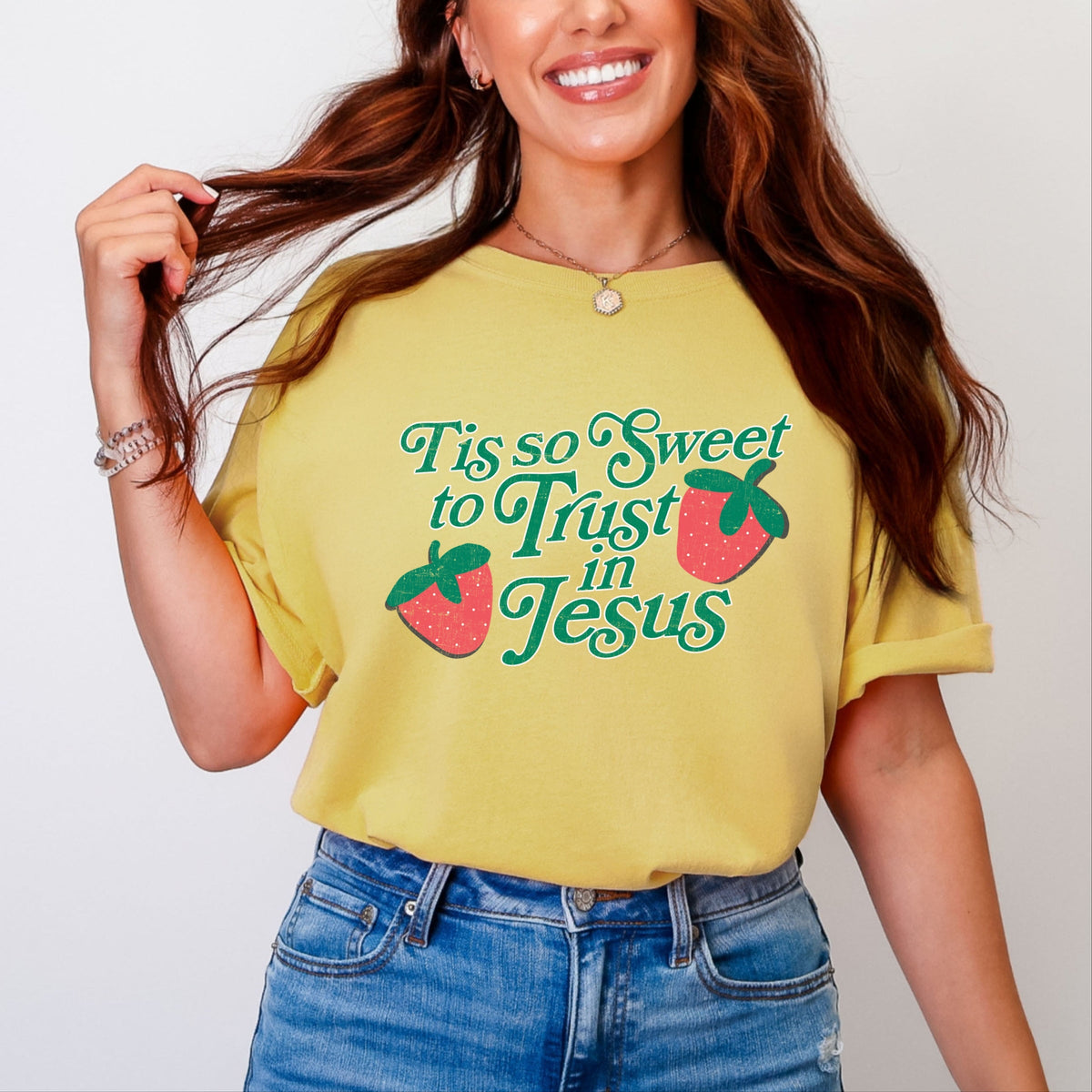 Trust In Jesus - Women's Garment Dyed Graphic T-Shirt