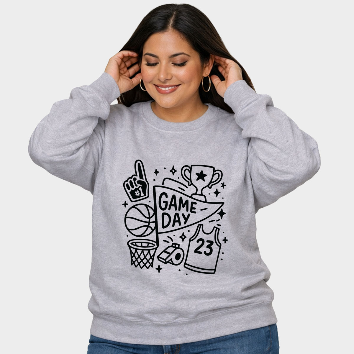 Basketball Game Day Doodles - Women's Plus Sweatshirt