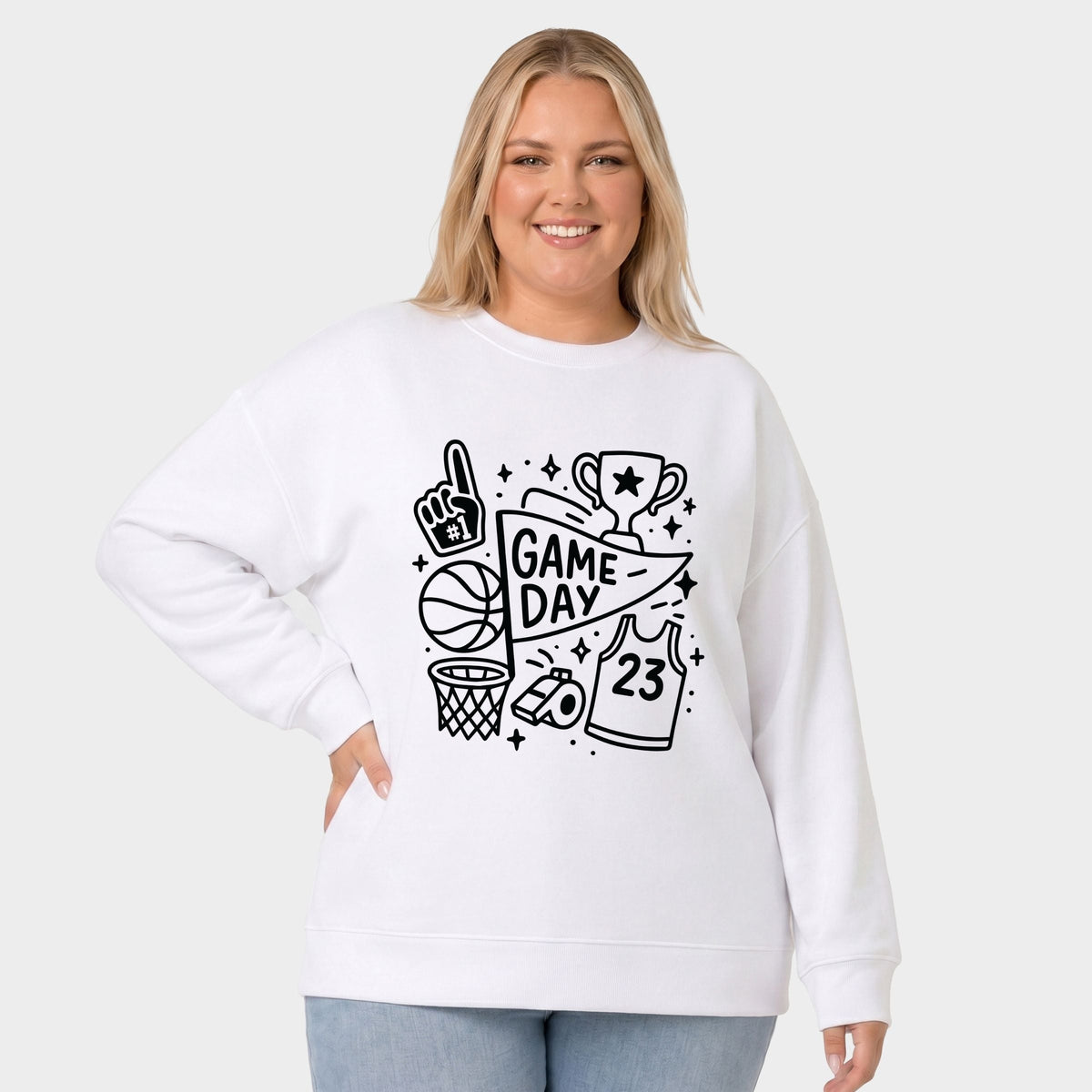 Basketball Game Day Doodles - Women's Plus Sweatshirt