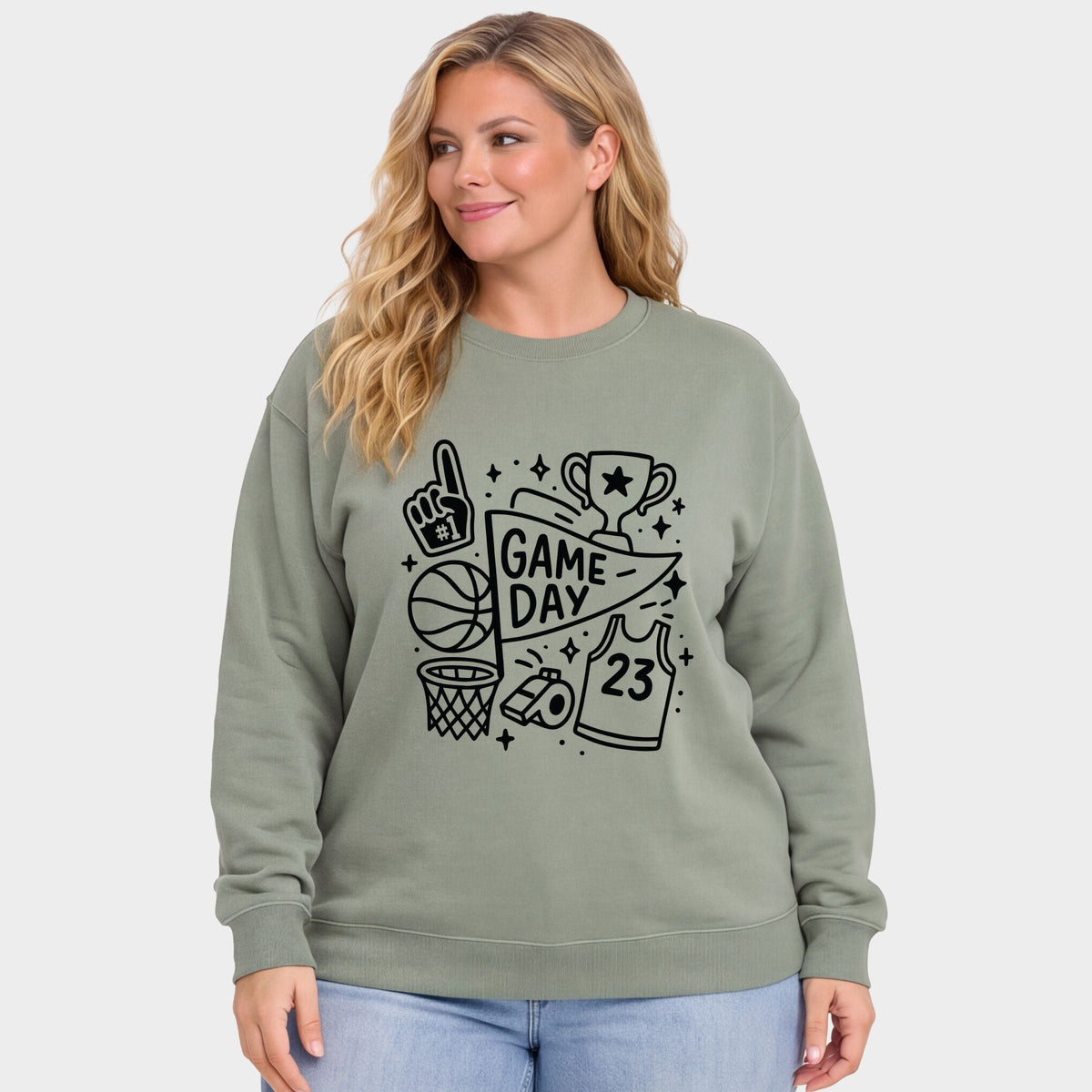 Basketball Game Day Doodles - Women's Plus Sweatshirt