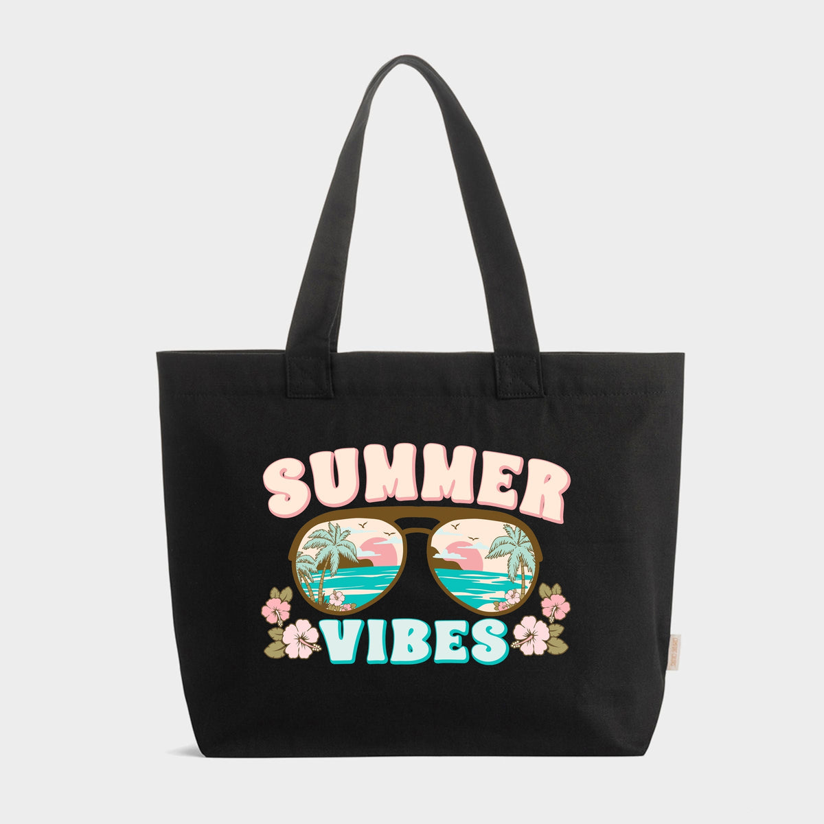 Summer Vibes Beach - Zippered Canvas Tote