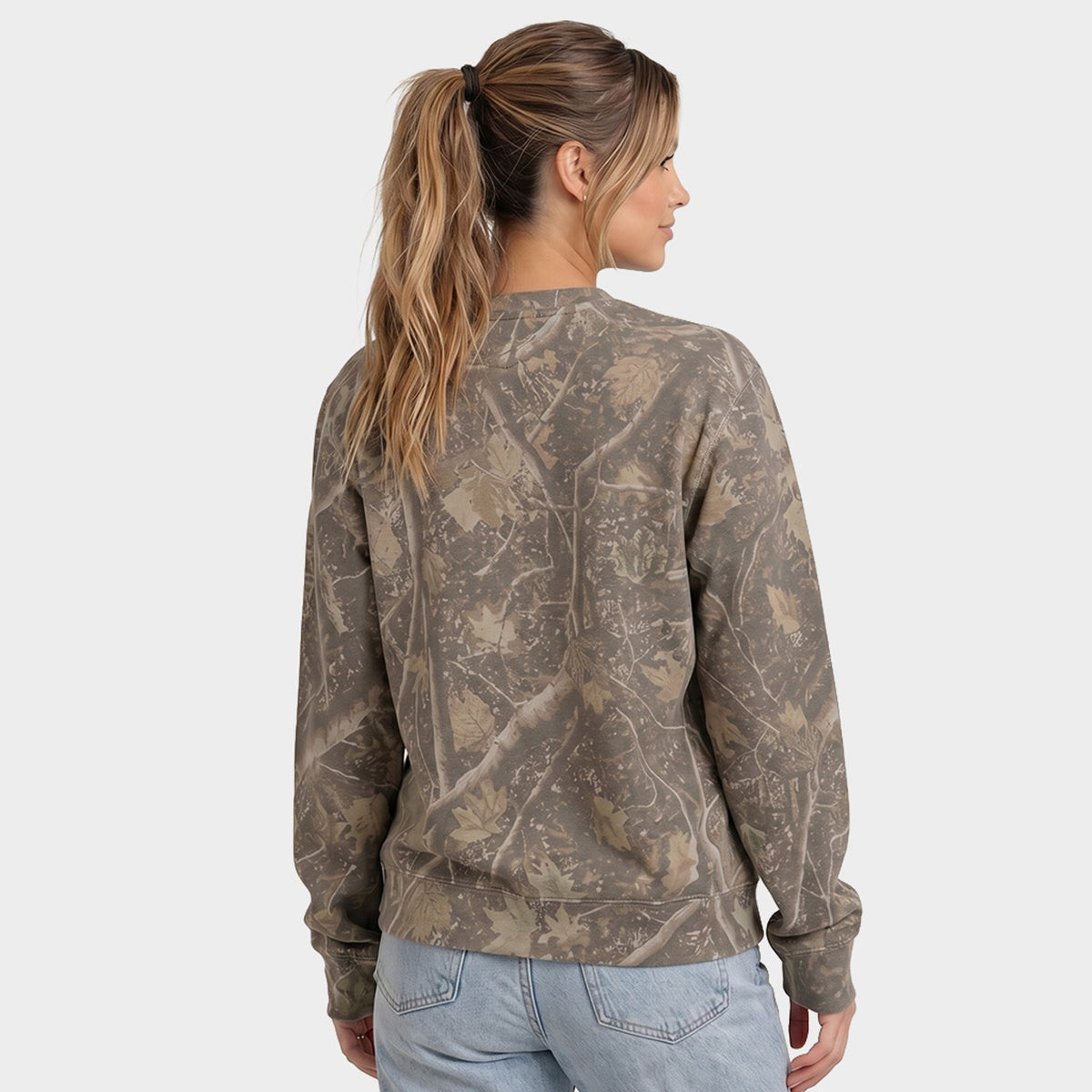 Coffee & Dogs Brown - Women's Camo Sweatshirt