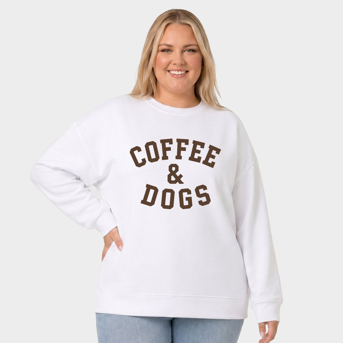 Coffee & Dogs Brown - Women's Plus Sweatshirt