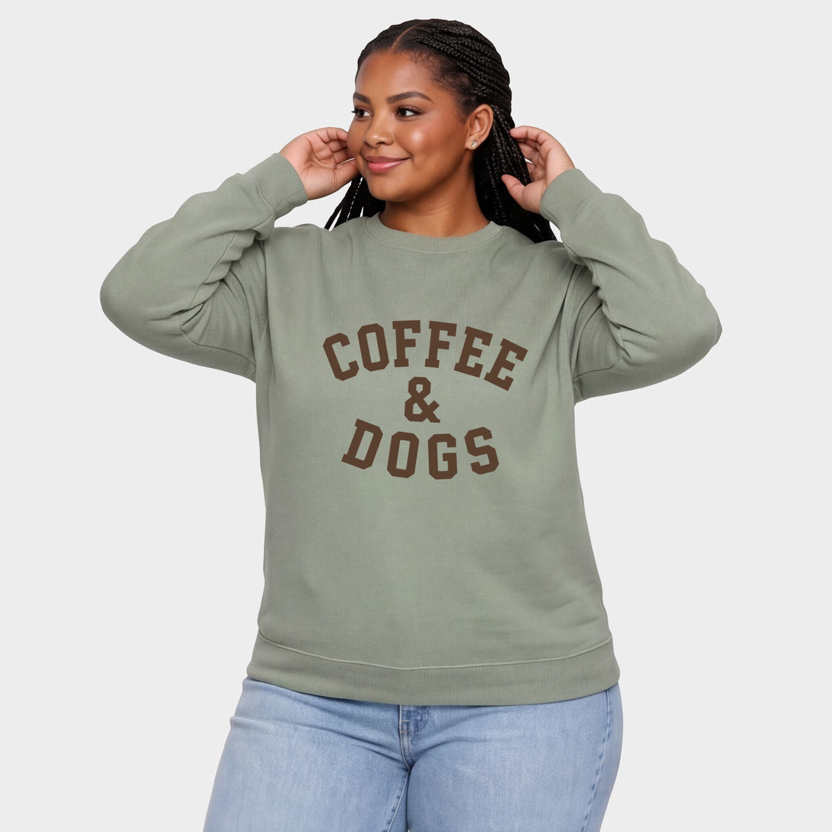 Coffee & Dogs Brown - Women's Plus Sweatshirt