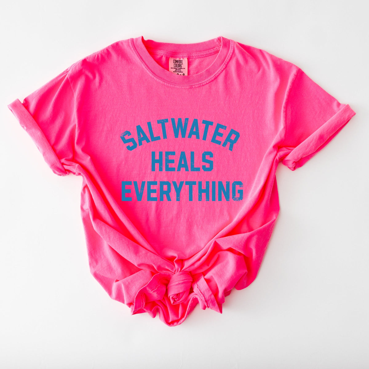 Saltwater Heals Everything Arched - Women's Garment Dyed Graphic T-Shirt