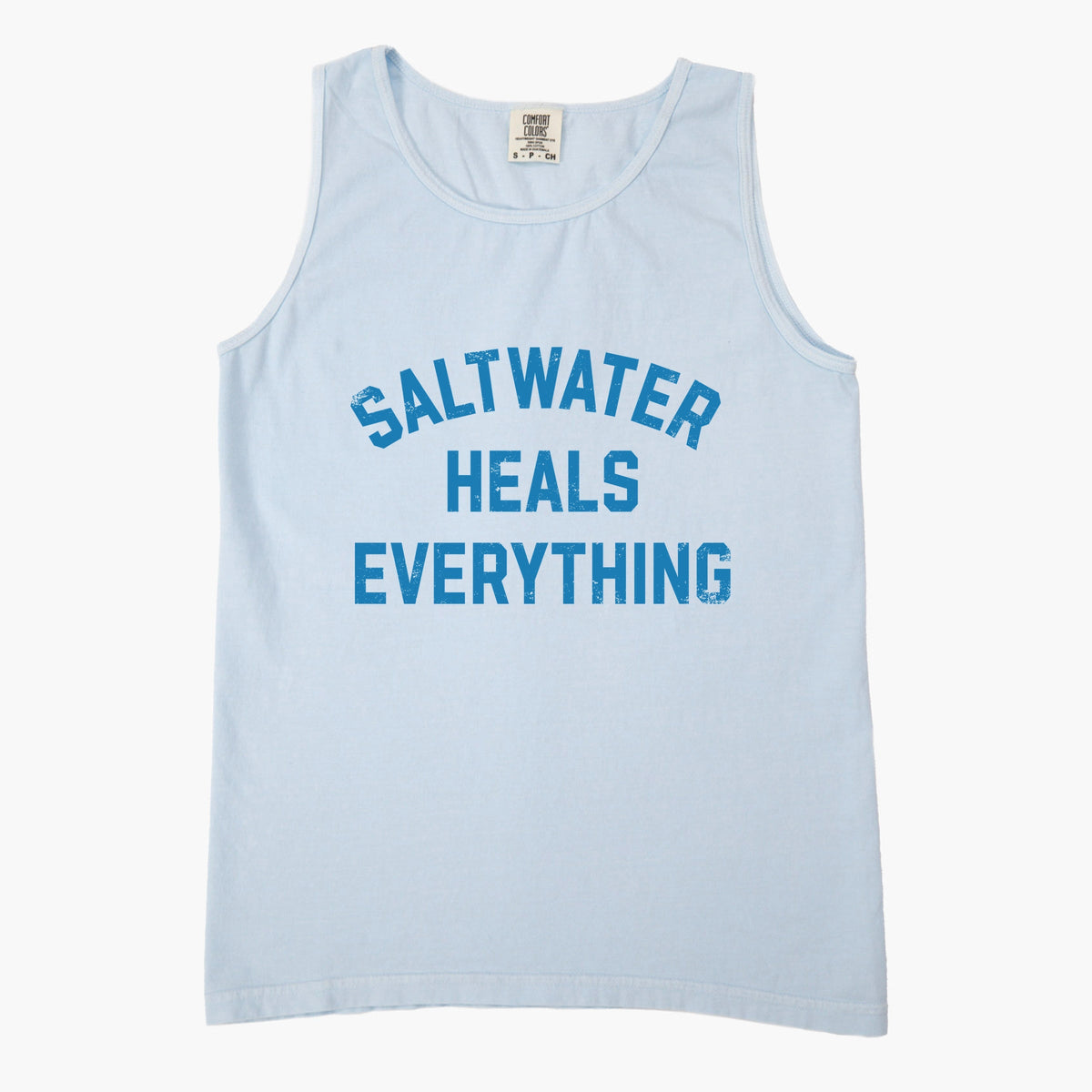 Saltwater Heals Everything Arched - Women's Garment Dyed Graphic Tank Top