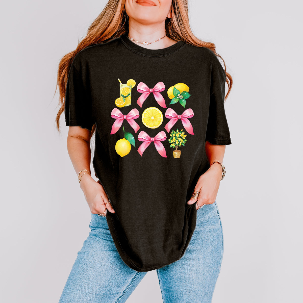 Coquette Lemonade Chart - Women's Garment Dyed Graphic T-Shirt