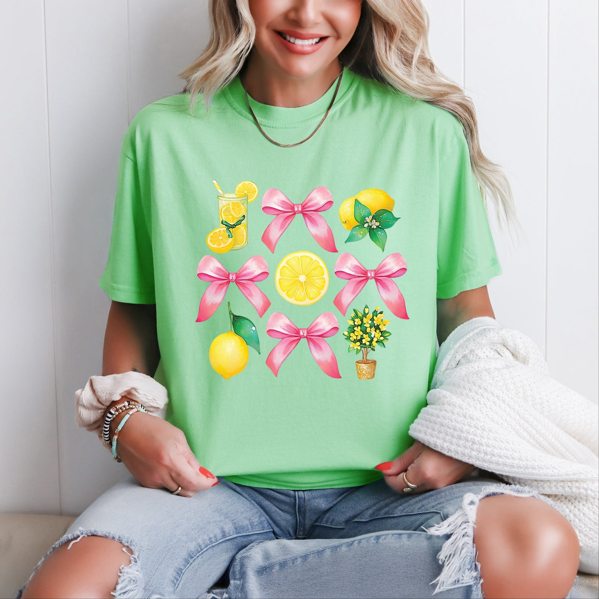 Coquette Lemonade Chart - Women's Garment Dyed Graphic T-Shirt