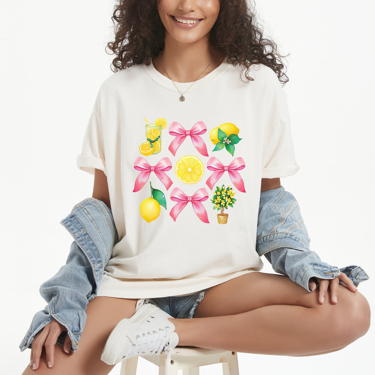 Coquette Lemonade Chart - Women's Garment Dyed Graphic T-Shirt