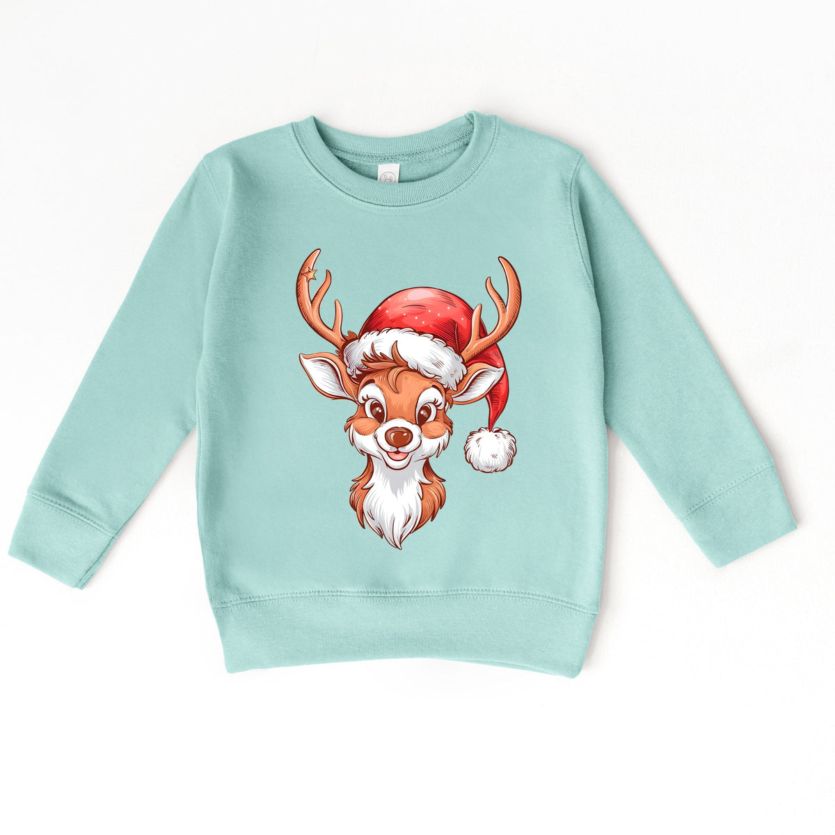 Cute Reindeer Head - Toddler Graphic Sweatshirt