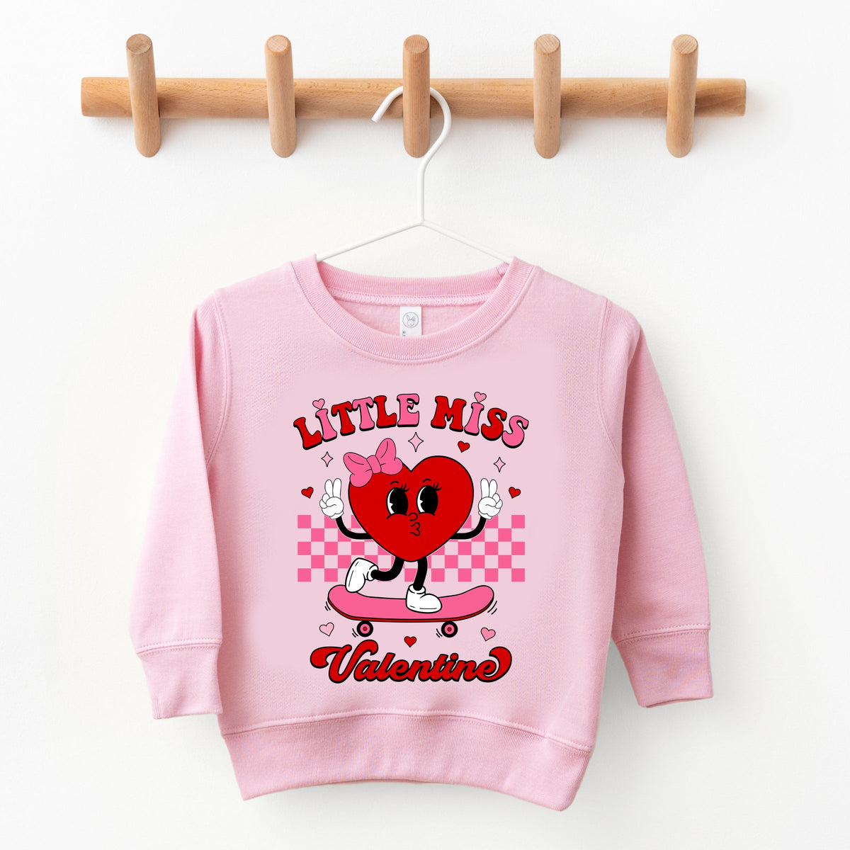 Little Miss Valentine Skateboard - Toddler Graphic Sweatshirt