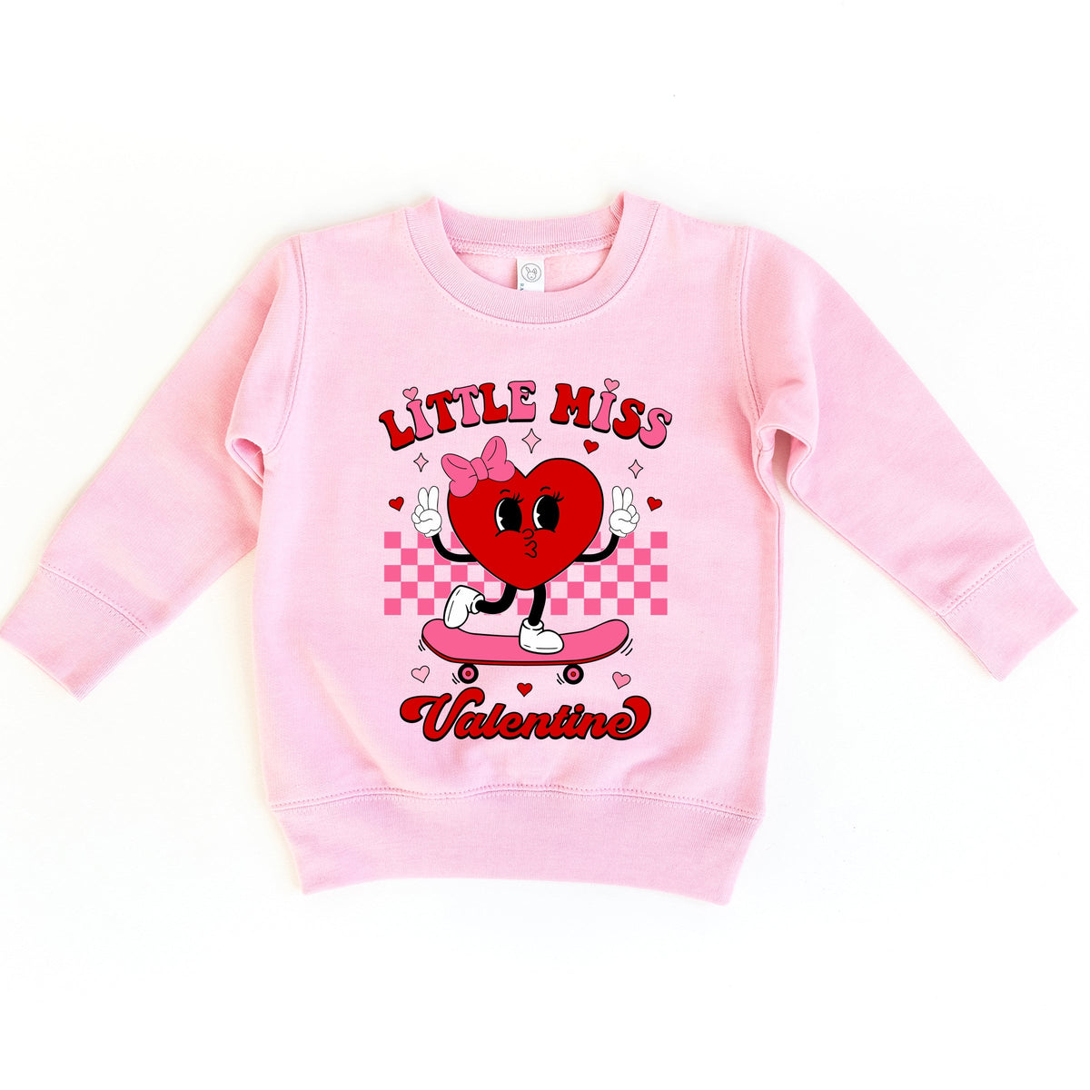 Little Miss Valentine Skateboard - Toddler Graphic Sweatshirt