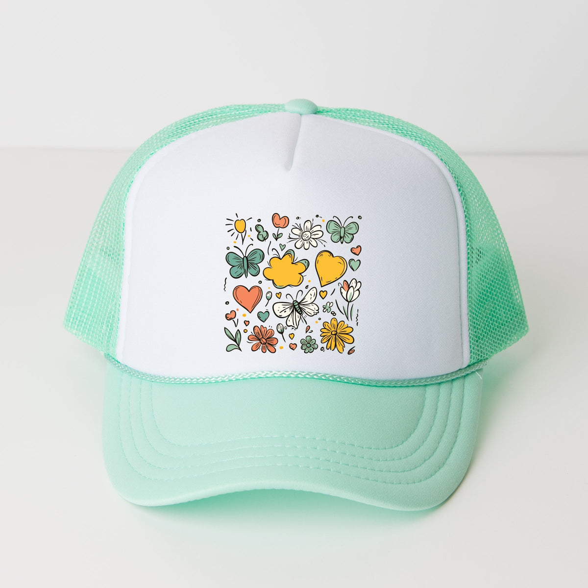 Flowers and Butterflies - Youth Graphic Foam Trucker Hat