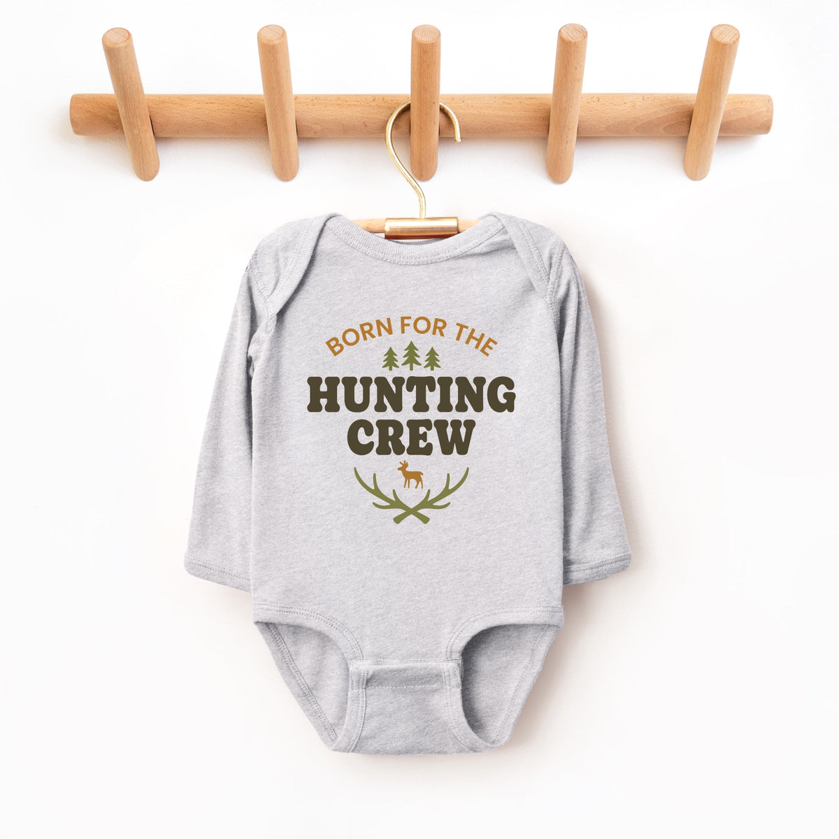 Born For The Hunting Crew - Baby Long Sleeve Bodysuit
