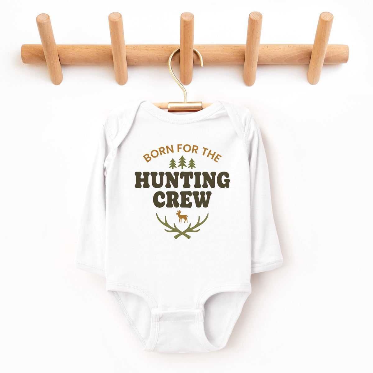 Born For The Hunting Crew - Baby Long Sleeve Bodysuit