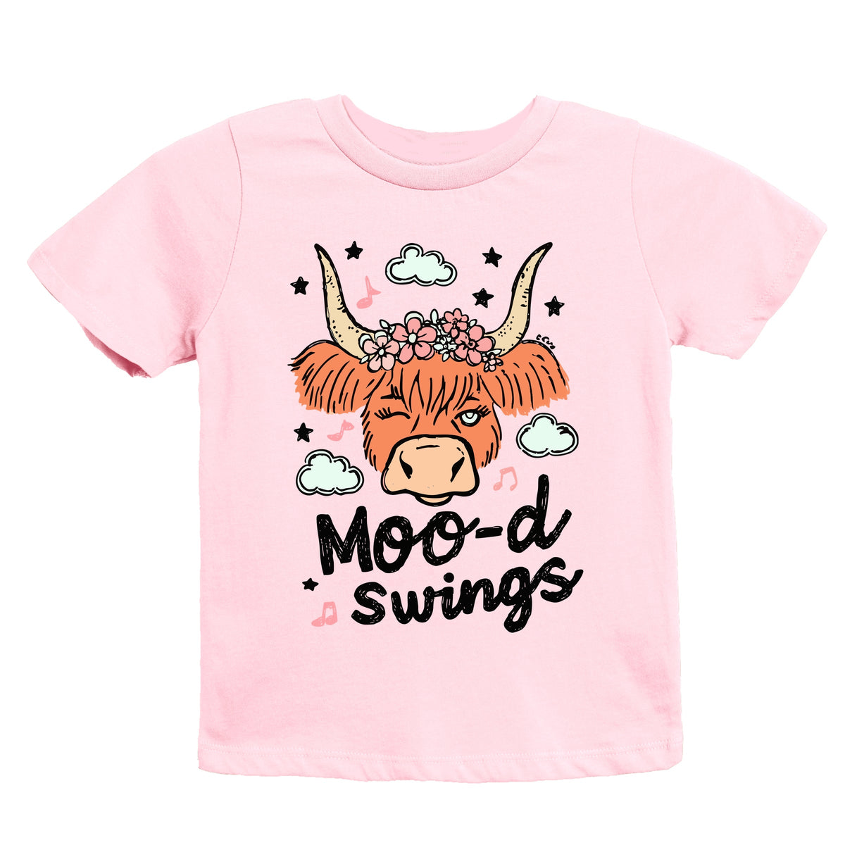 Mood Swings Cow - Youth Short Sleeve Graphic T-Shirt