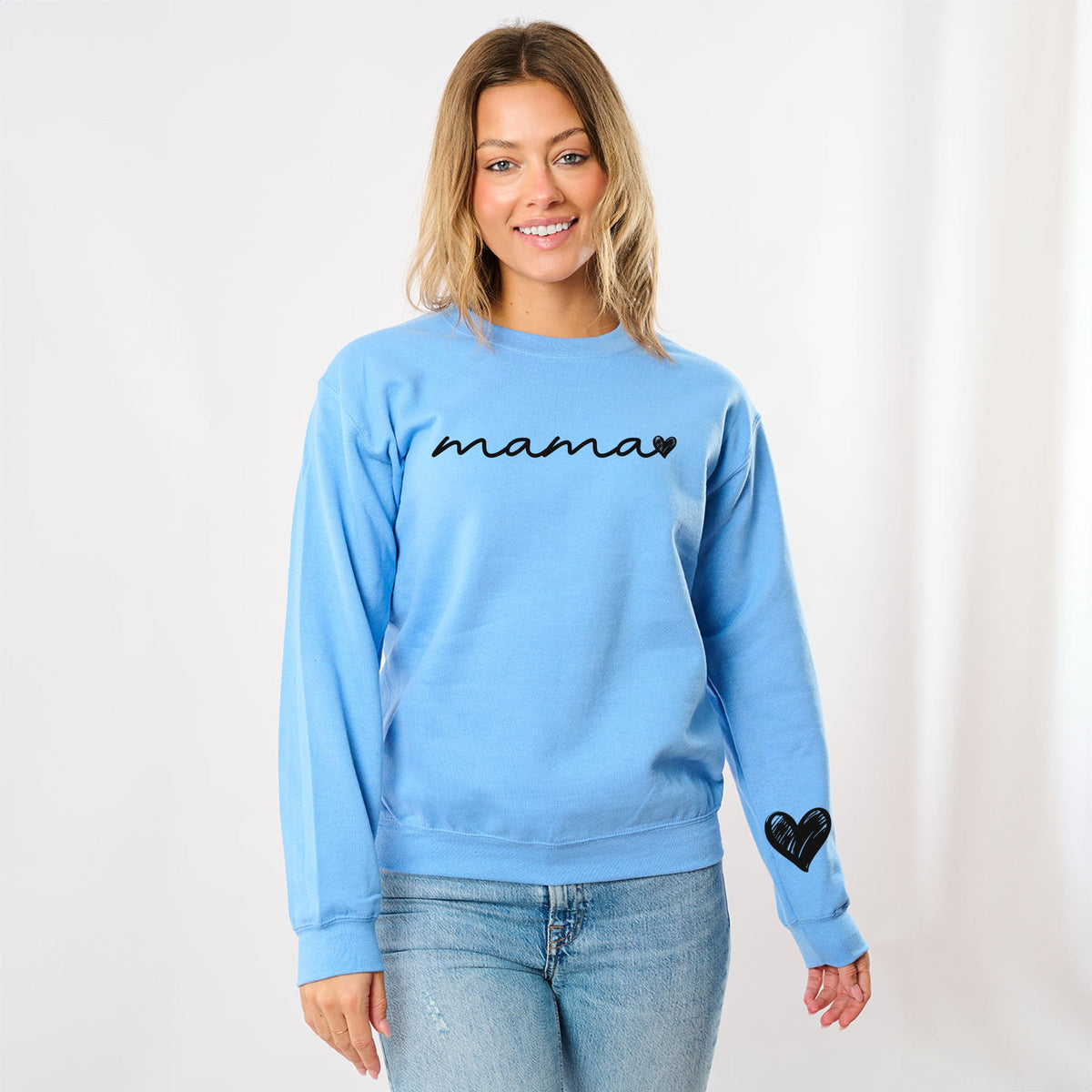 Mama Cursive Heart -  Women's Graphic Sweatshirt