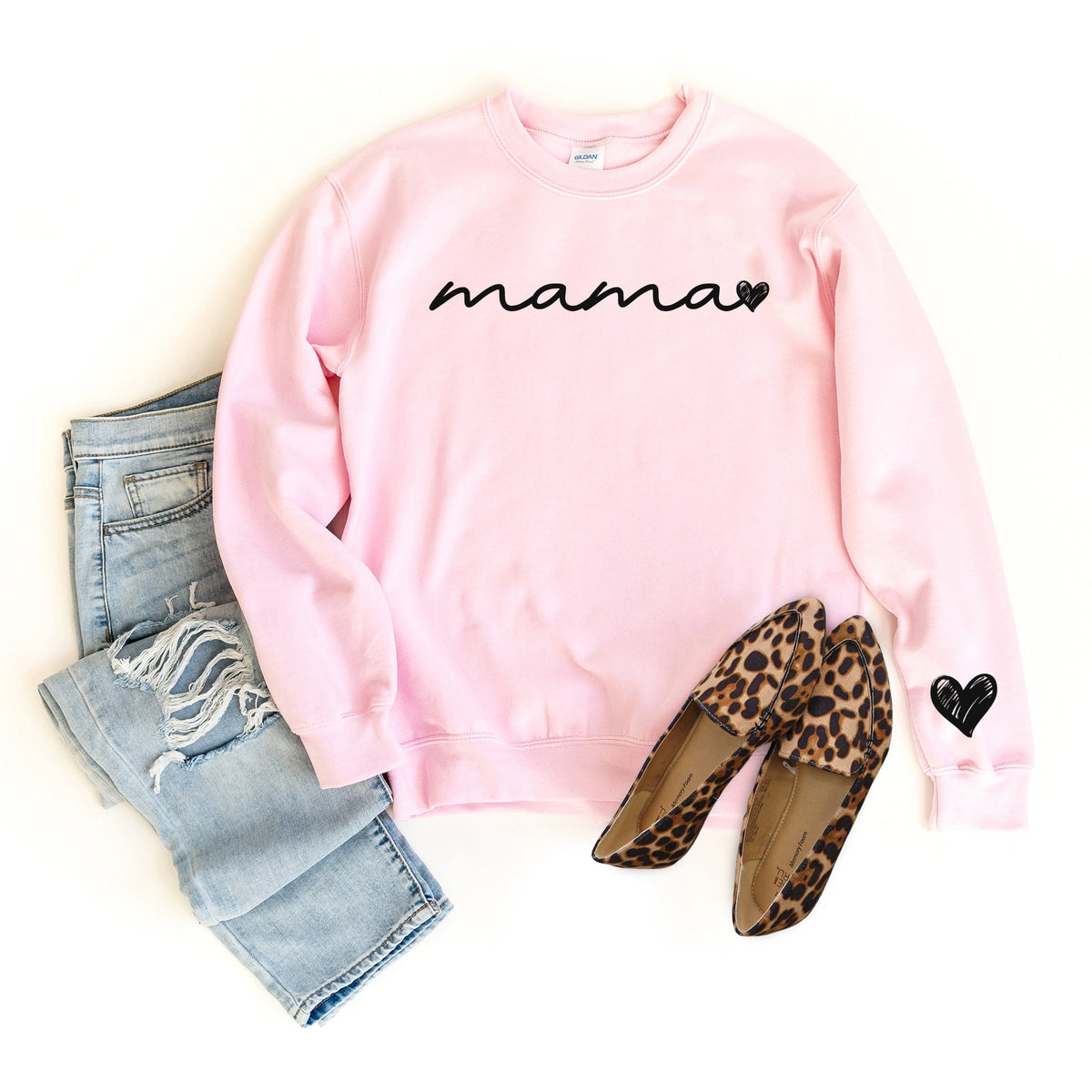 Mama Cursive Heart -  Women's Graphic Sweatshirt