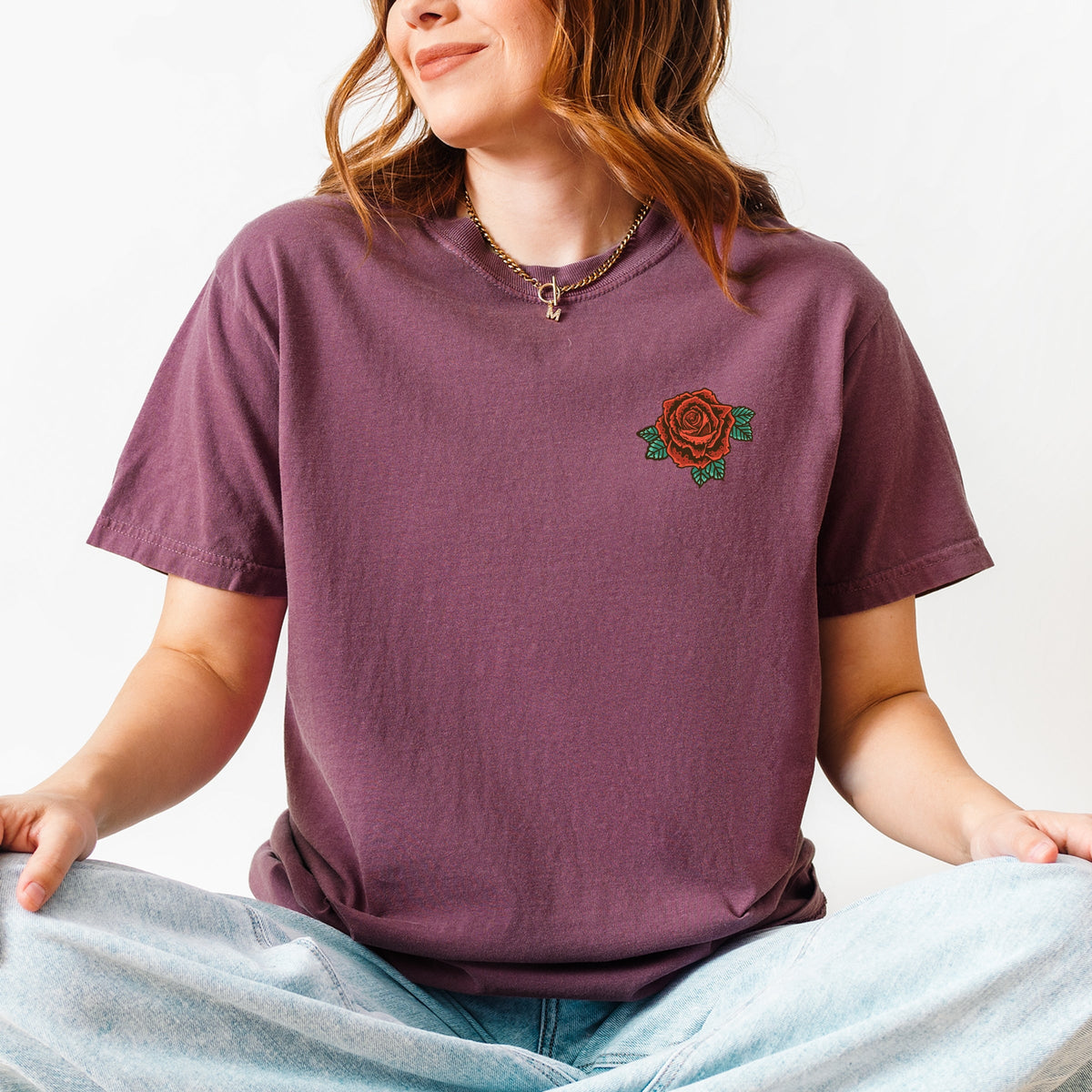 Tough As A Mother Rose - Women's Garment Dyed Graphic T-Shirt