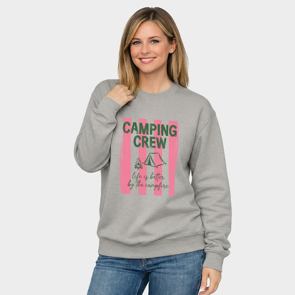 Camping Crew Stripes - Women's Graphic Sweatshirt