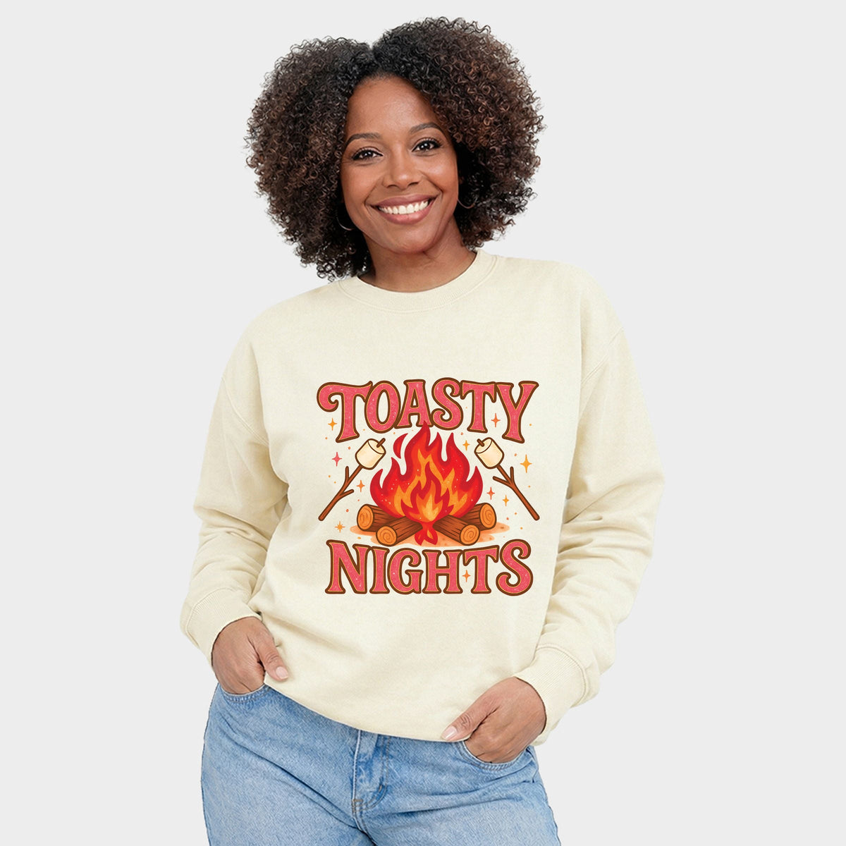 Toasty Nights Marshmallow - Women's Graphic Sweatshirt