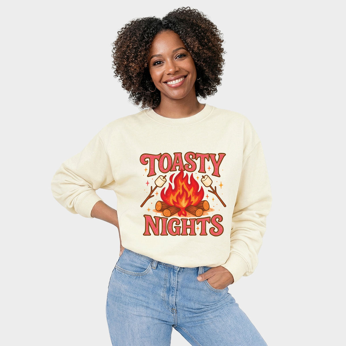 Toasty Nights Marshmallow - Women's Graphic Sweatshirt