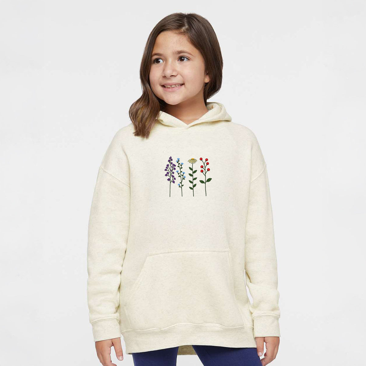 Four Floral Stems - Youth Graphic Hoodie