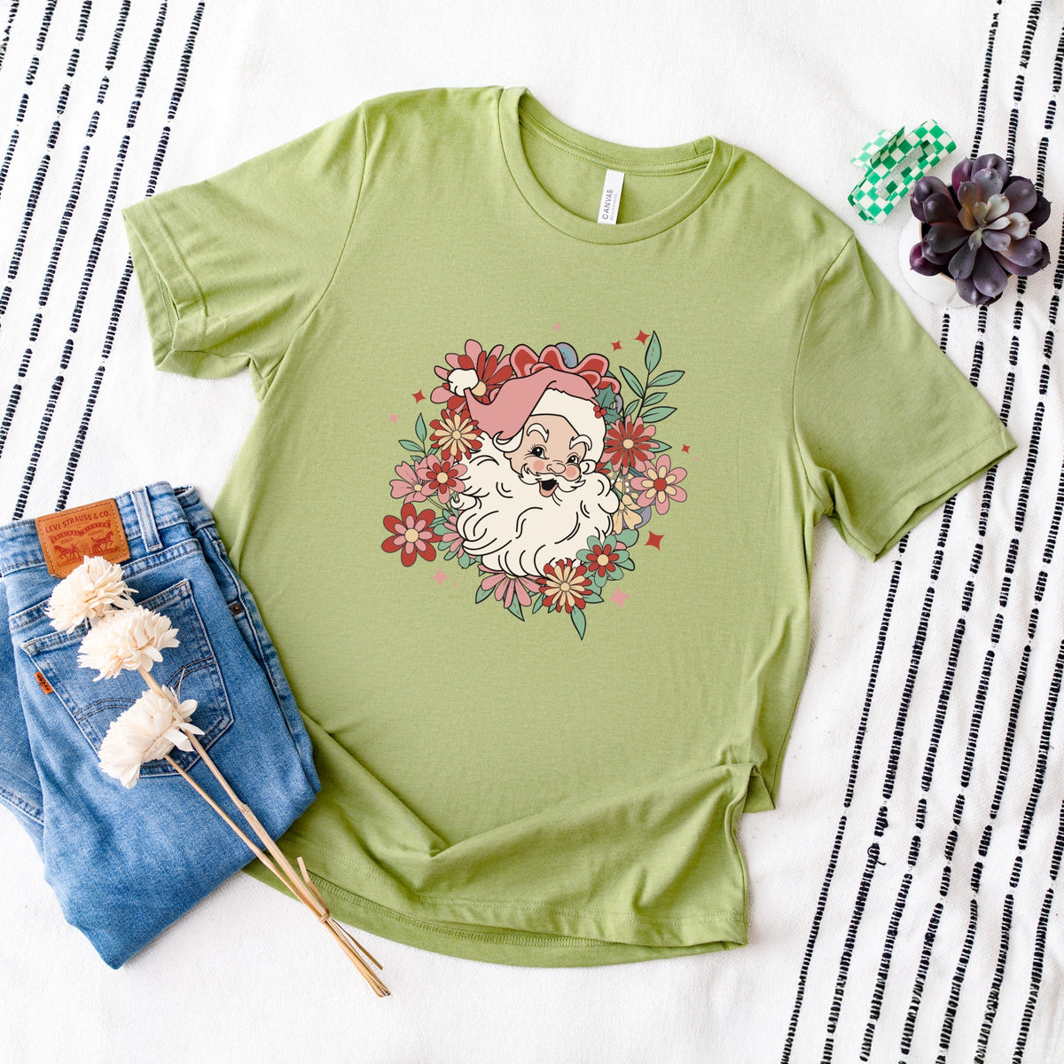 Floral Santa - Women's Short Sleeve Tee