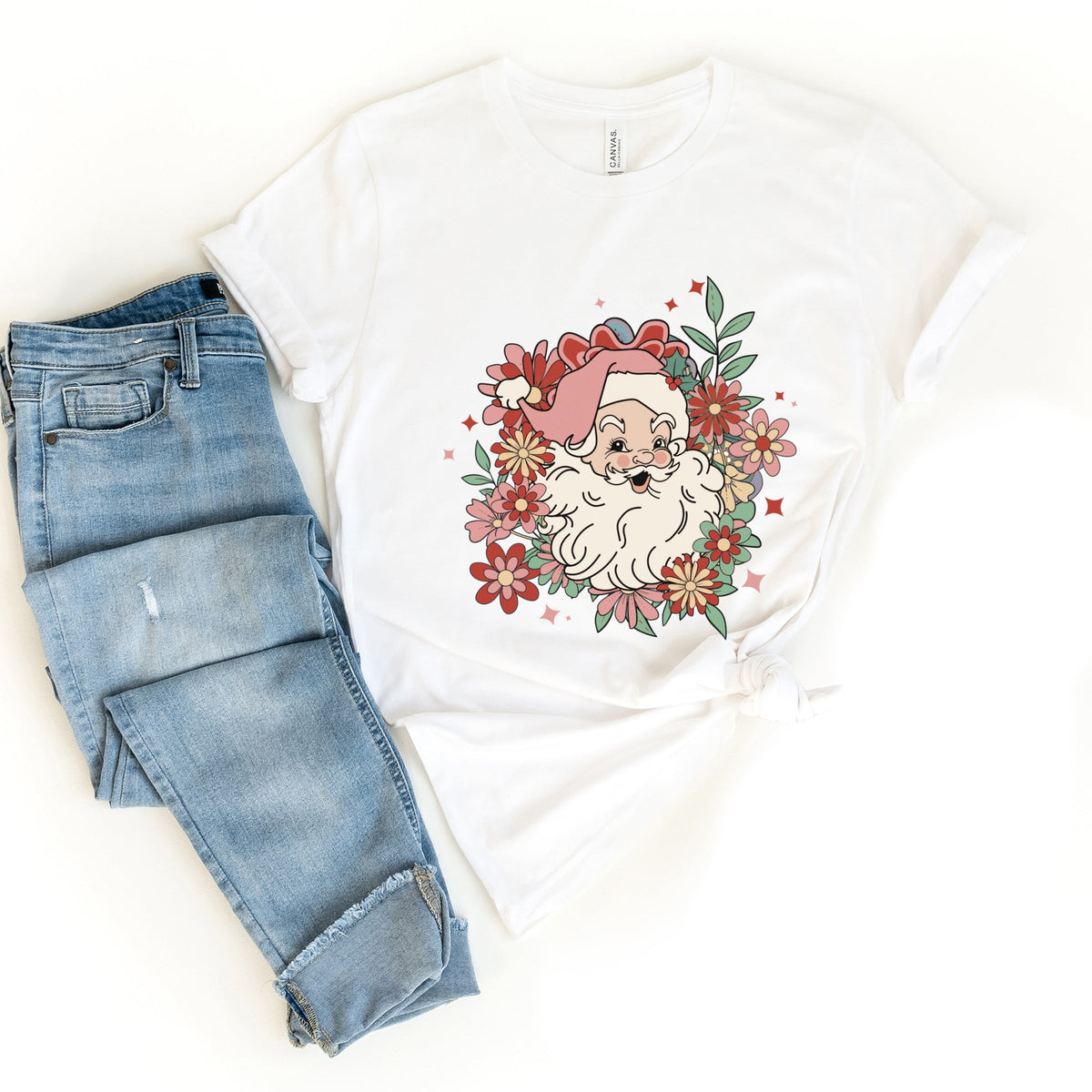 Floral Santa - Women's Short Sleeve Tee