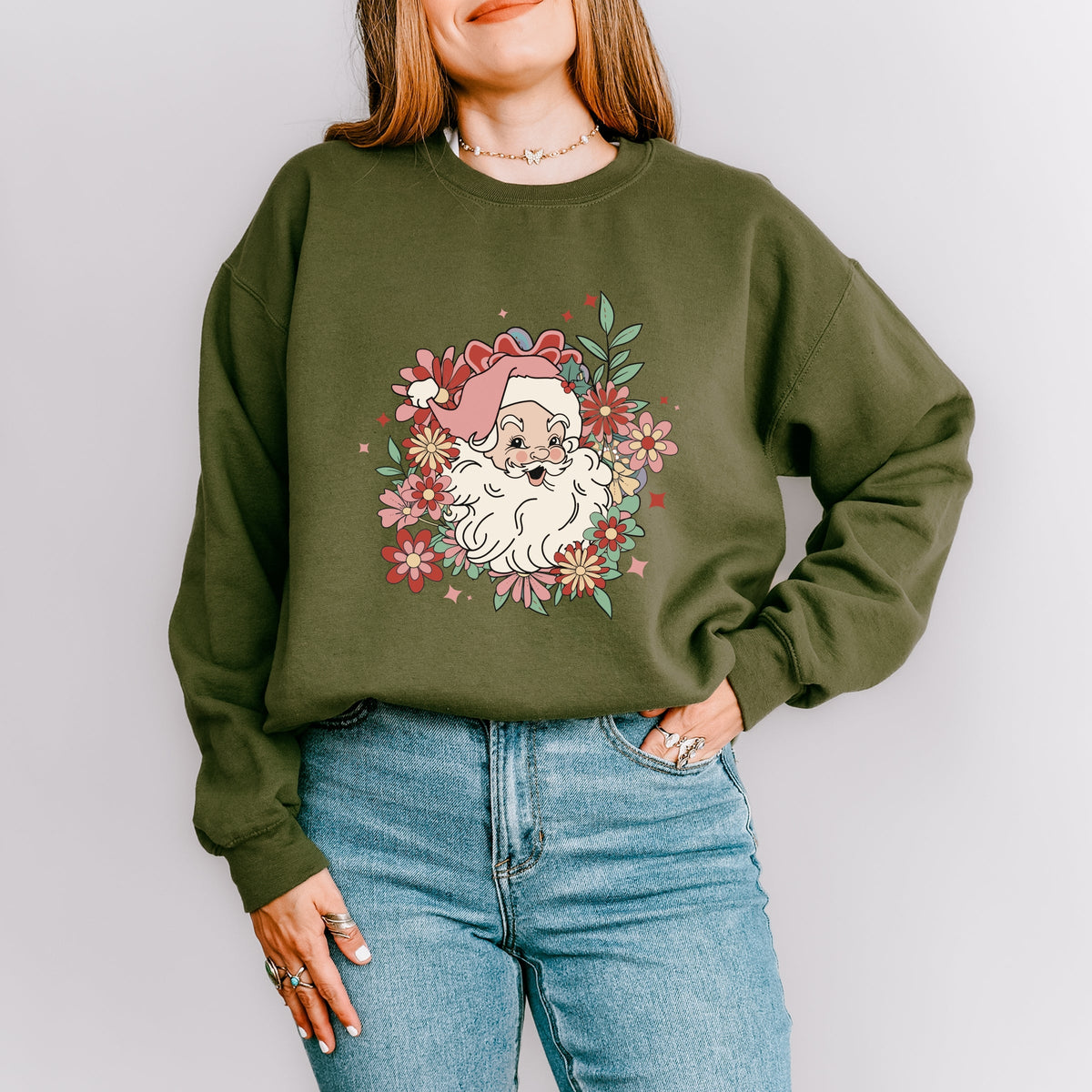 Floral Santa -  Women's Sweatshirt