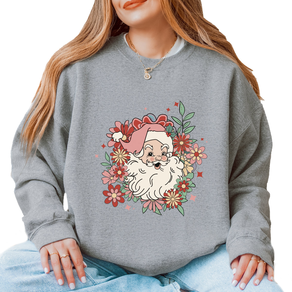 Floral Santa -  Women's Sweatshirt
