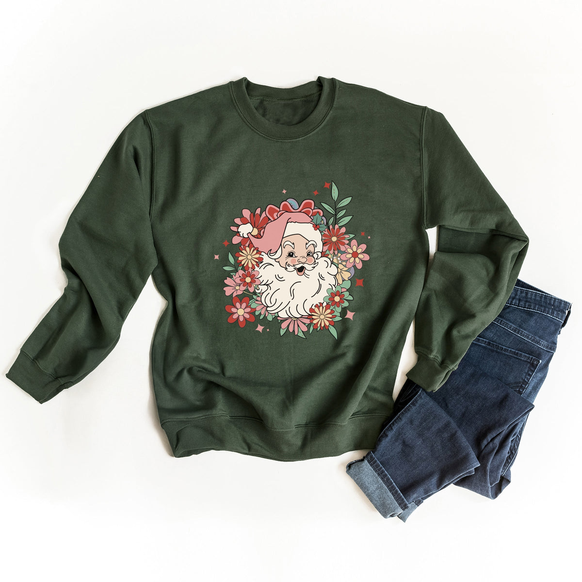 Floral Santa -  Women's Sweatshirt