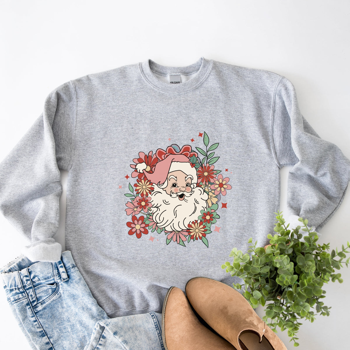 Floral Santa -  Women's Sweatshirt