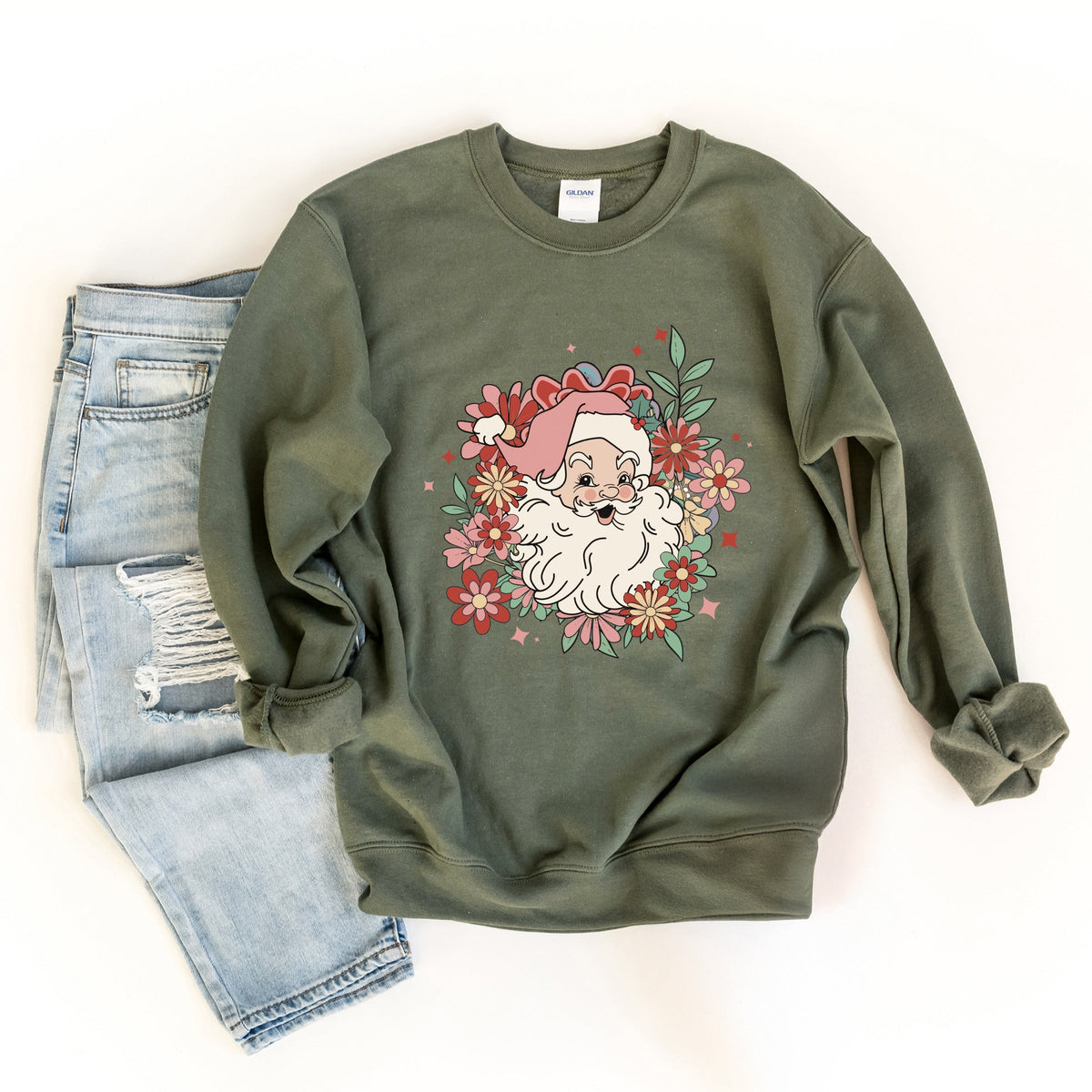 Floral Santa -  Women's Sweatshirt