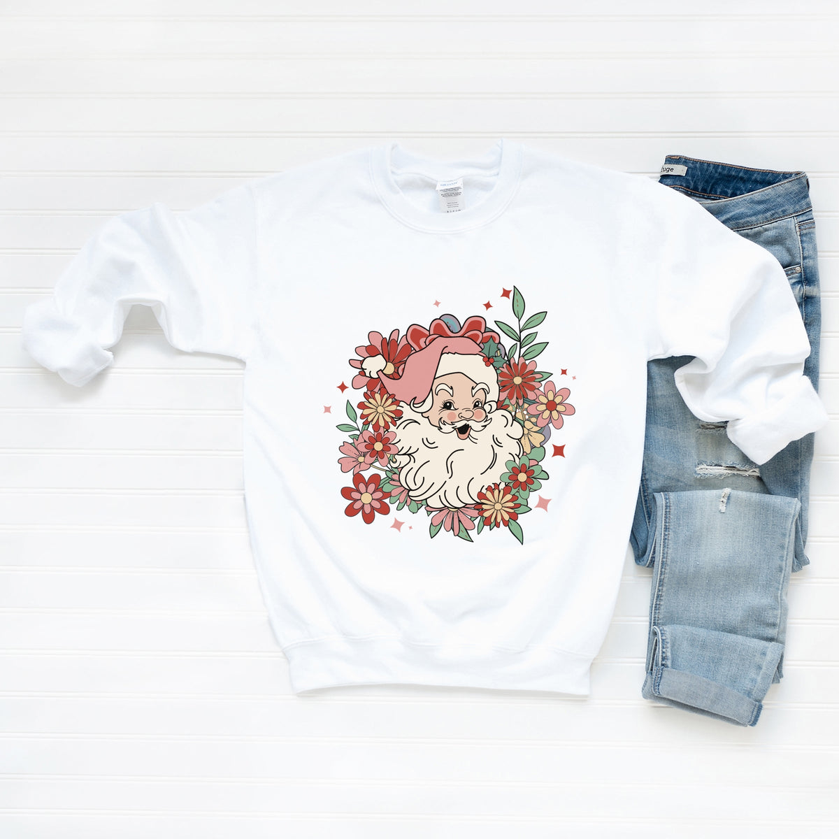 Floral Santa -  Women's Sweatshirt