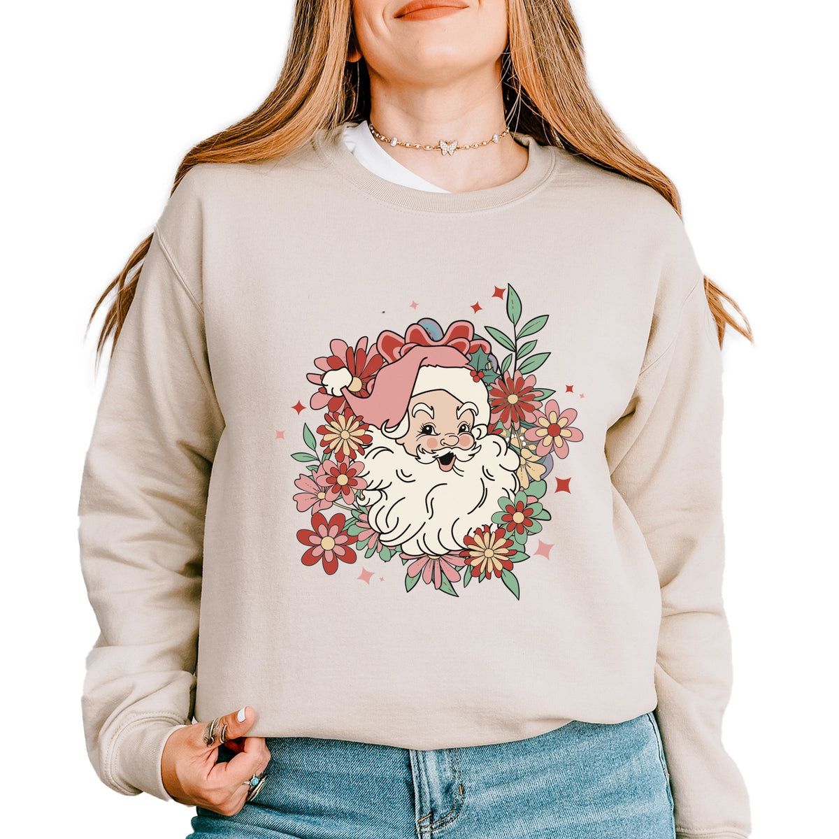 Floral Santa -  Women's Sweatshirt