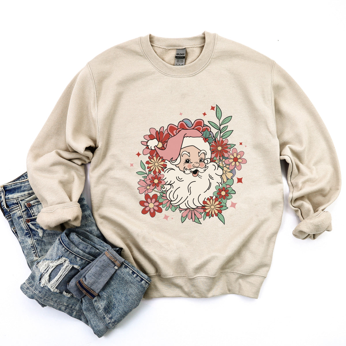 Floral Santa -  Women's Sweatshirt