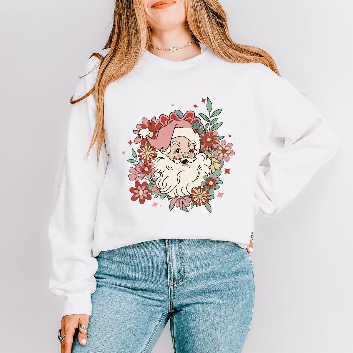 Floral Santa -  Women's Sweatshirt
