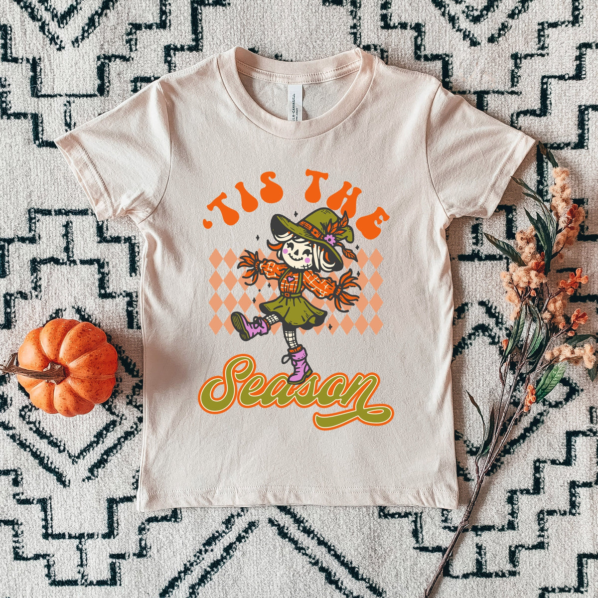 Tis The Season Scarecrow - Youth Short Sleeve Graphic T-Shirt
