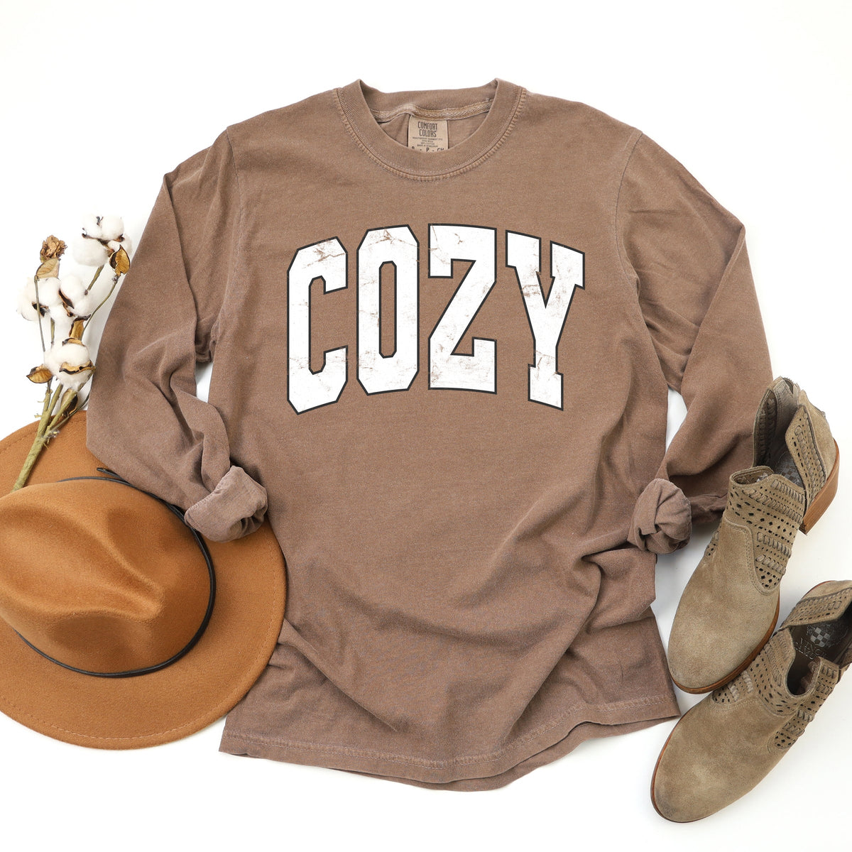 Cozy Worn Varsity - Women's Garment Dyed Long Sleeve