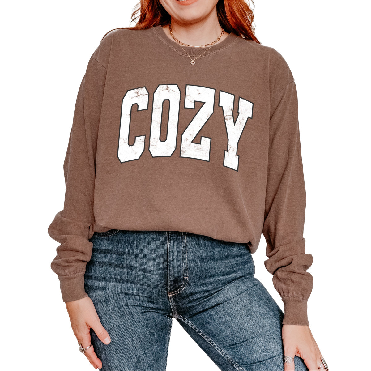 Cozy Worn Varsity - Women's Garment Dyed Long Sleeve