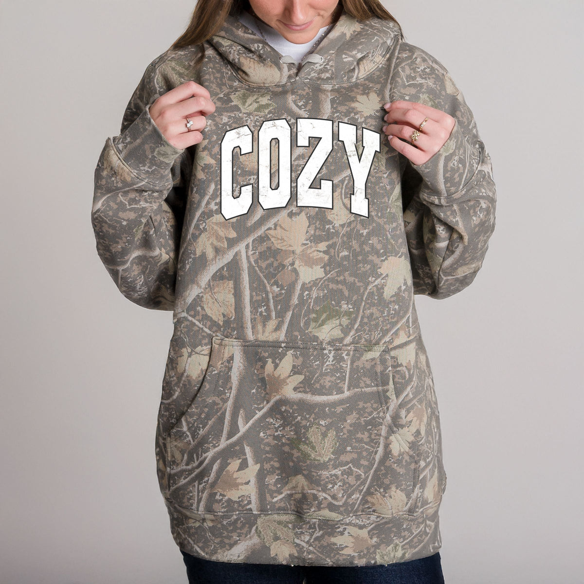 Cozy Worn Varsity - Camo Hoodie