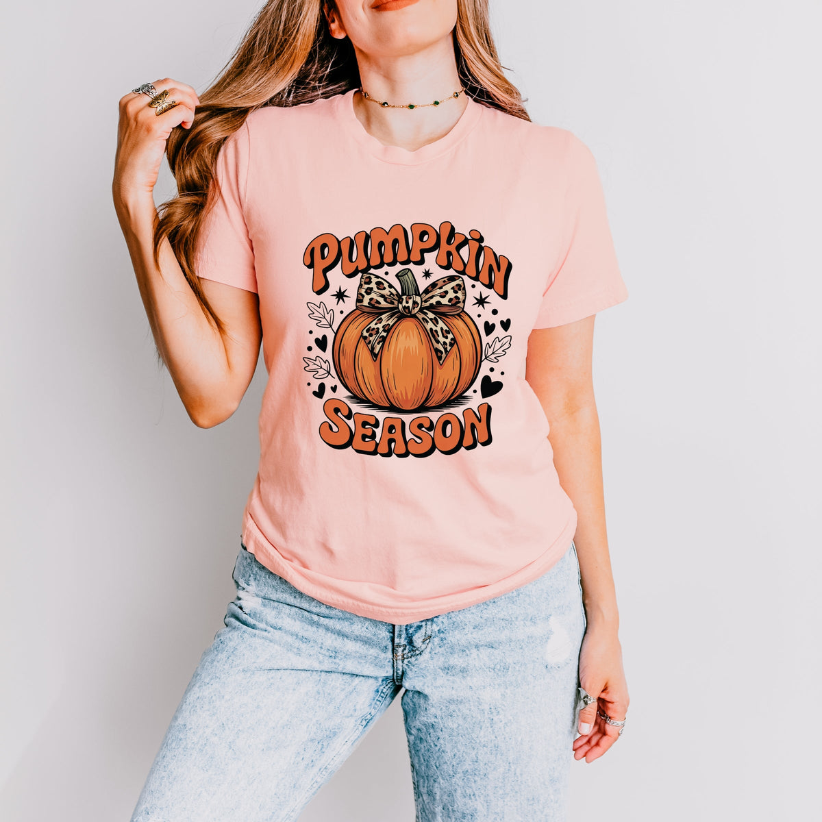 Coquette Pumpkin Season Leopard - Women's Short Sleeve Graphic T-Shirt