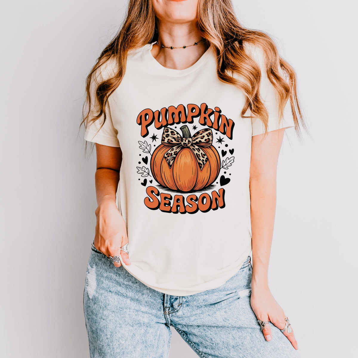 Coquette Pumpkin Season Leopard - Women's Short Sleeve Graphic T-Shirt